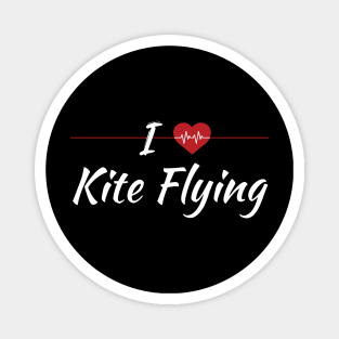 I Love Kite Fliying Cute Red Heart Magnet